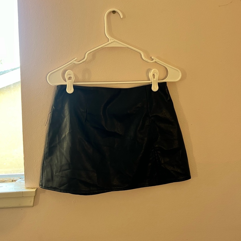 Black Leather Mini Skirt